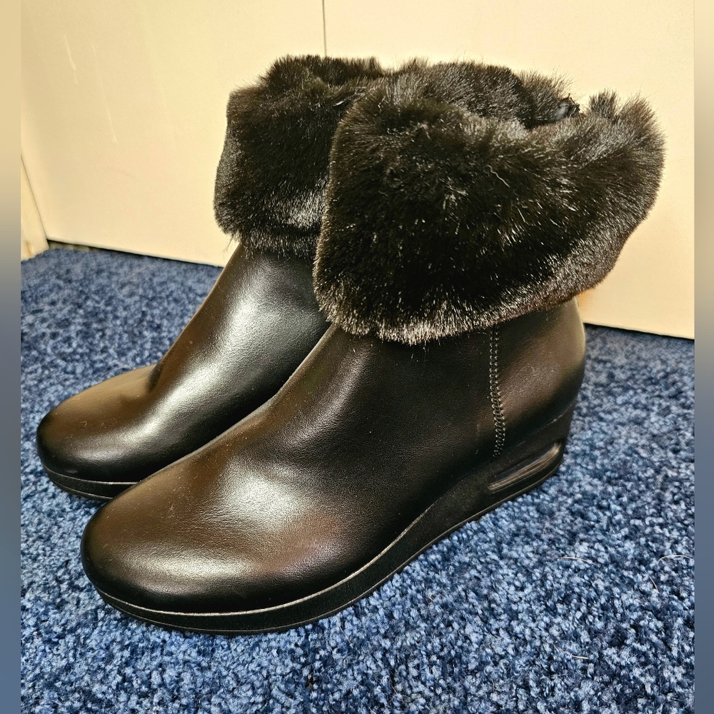 Faux Fur Wedge Boots